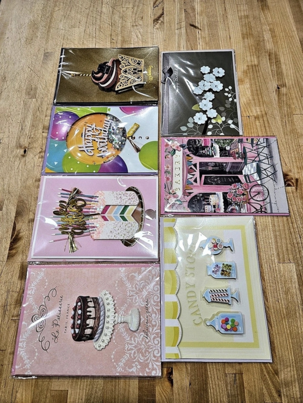 Burgoyne Assorted Handmade 3D Birthday Greeting Cards 7 Cards Lot